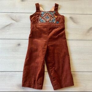Matilda Jane Brown Embroidered Corduroy Crossback Romper